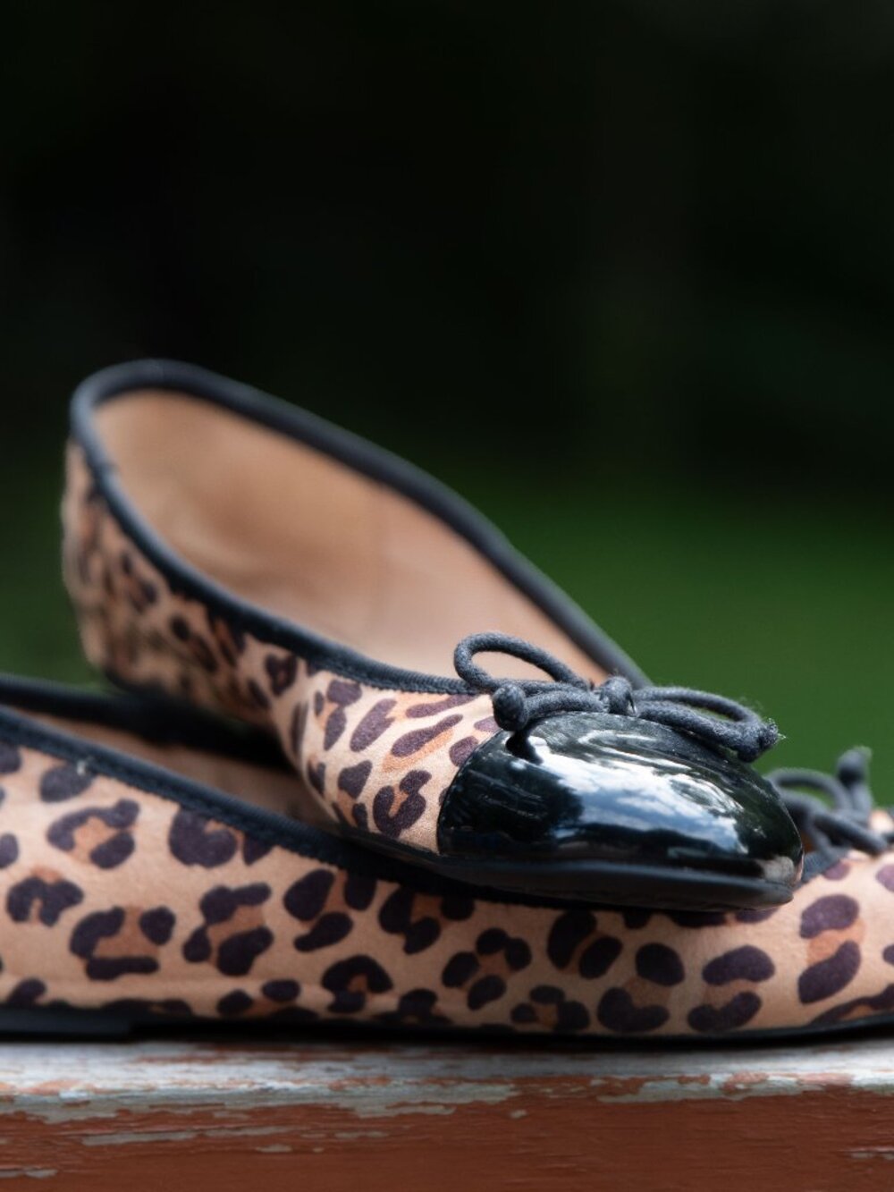 Merona Leopard Print Cap Toe Ballet Flats 6  Womens Brown Black Slip On